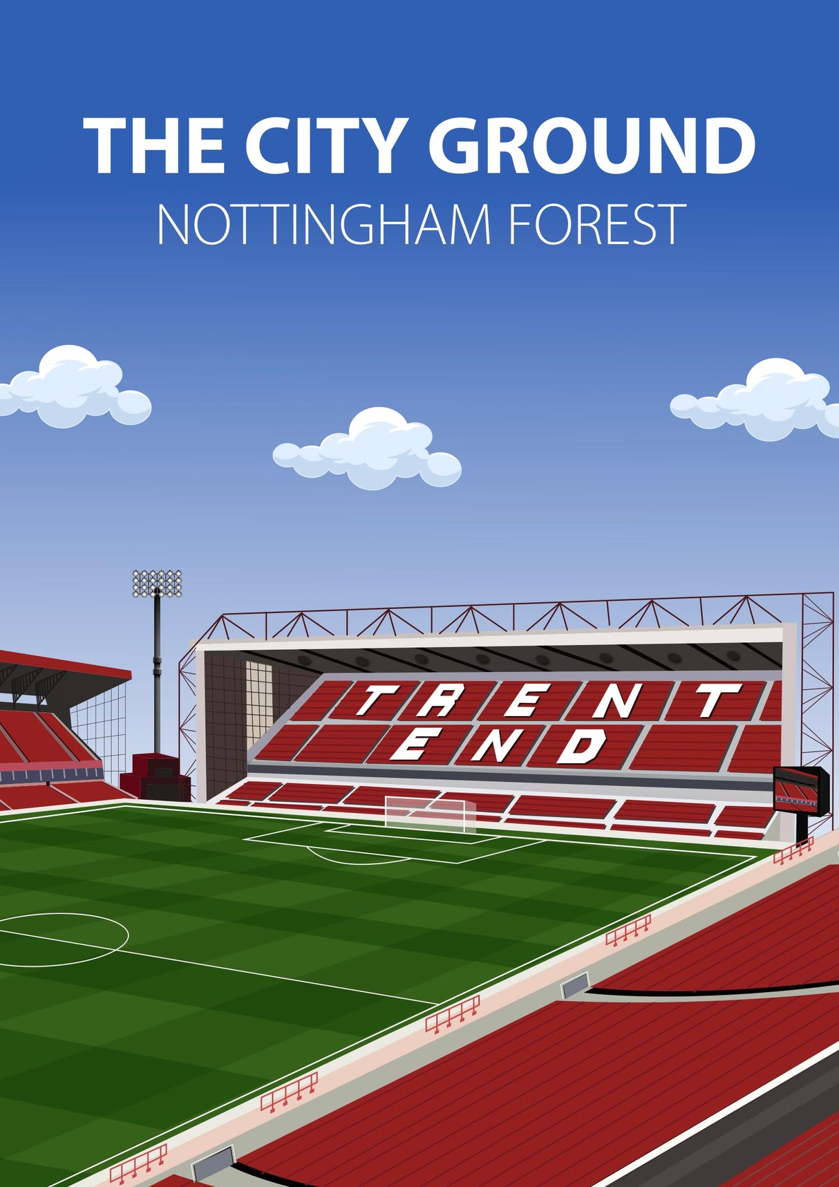 City Ground Stadium Poster, Nottingham Forest FC Wall Art, Framed or Print Only