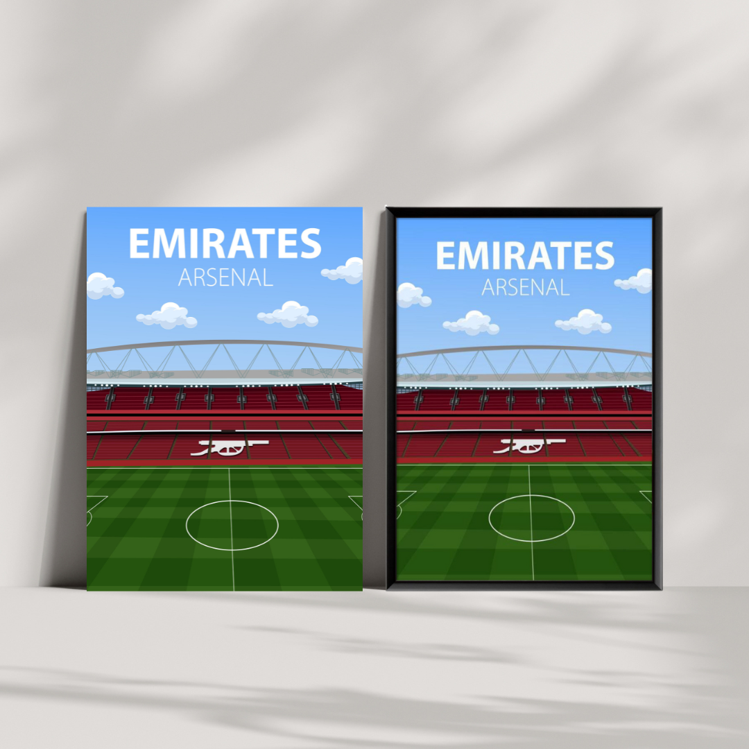 Emirates Stadium Poster, Arsenal FC Wall Art, Choose Framed or Print Only