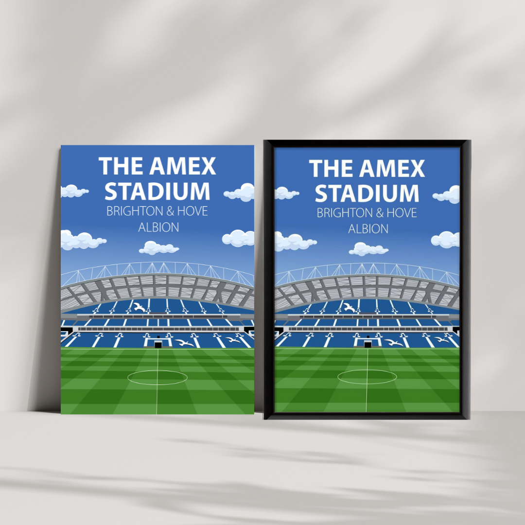 Amex Stadium Poster, Brighton & Hove Albion FC Wall Art, Framed or Print Only
