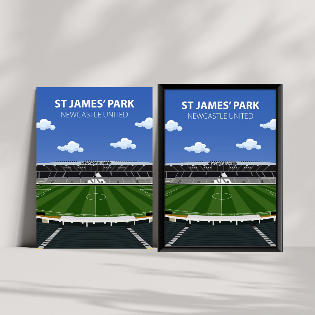St James' Park Stadium Poster, Newcastle United FC Wall Art, Framed or Print Only