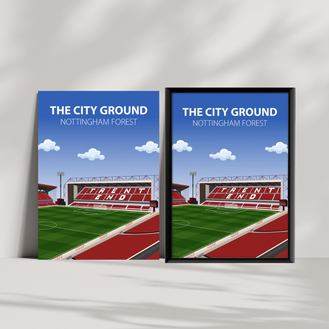 City Ground Stadium Poster, Nottingham Forest FC Wall Art, Framed or Print Only