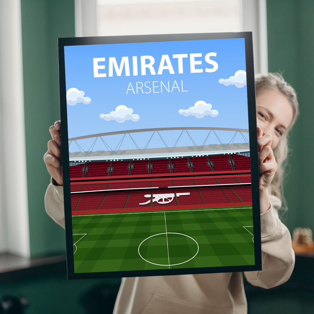 Emirates Stadium Poster, Arsenal FC Wall Art, Choose Framed or Print Only