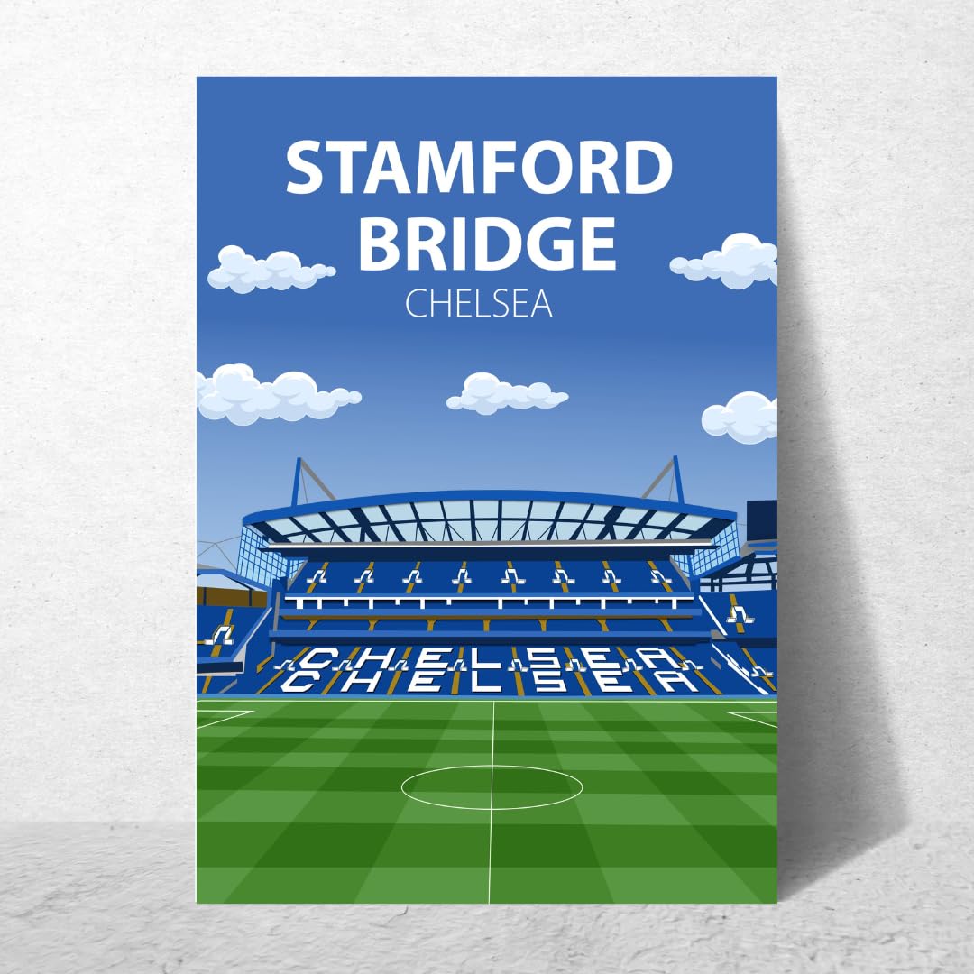 Stamford Bridge Stadium Poster, Chelsea FC Wall Art, Framed or Print Only