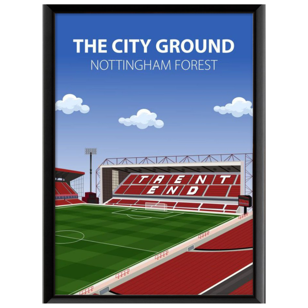 City Ground Stadium Poster, Nottingham Forest FC Wall Art, Framed or Print Only