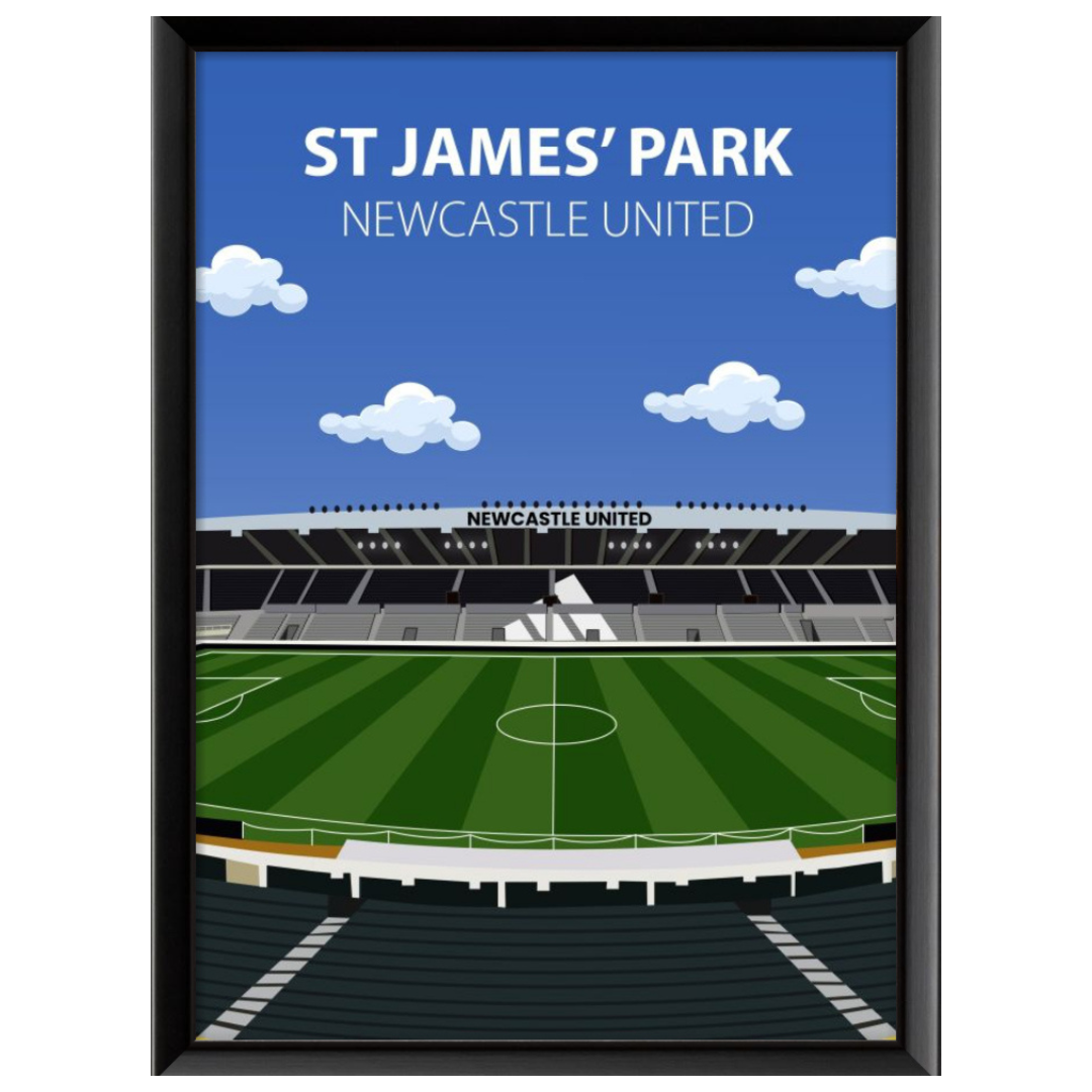 St James' Park Stadium Poster, Newcastle United FC Wall Art, Framed or Print Only