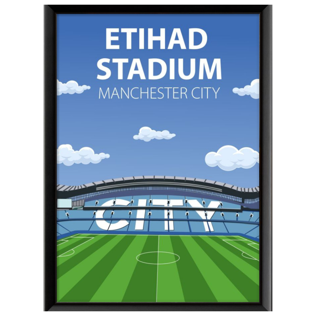 Etihad Stadium Poster, Manchester City FC Wall Art, Framed or Print Only