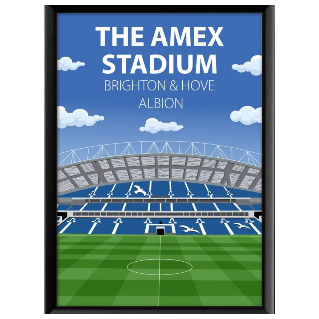 Amex Stadium Poster, Brighton & Hove Albion FC Wall Art, Framed or Print Only
