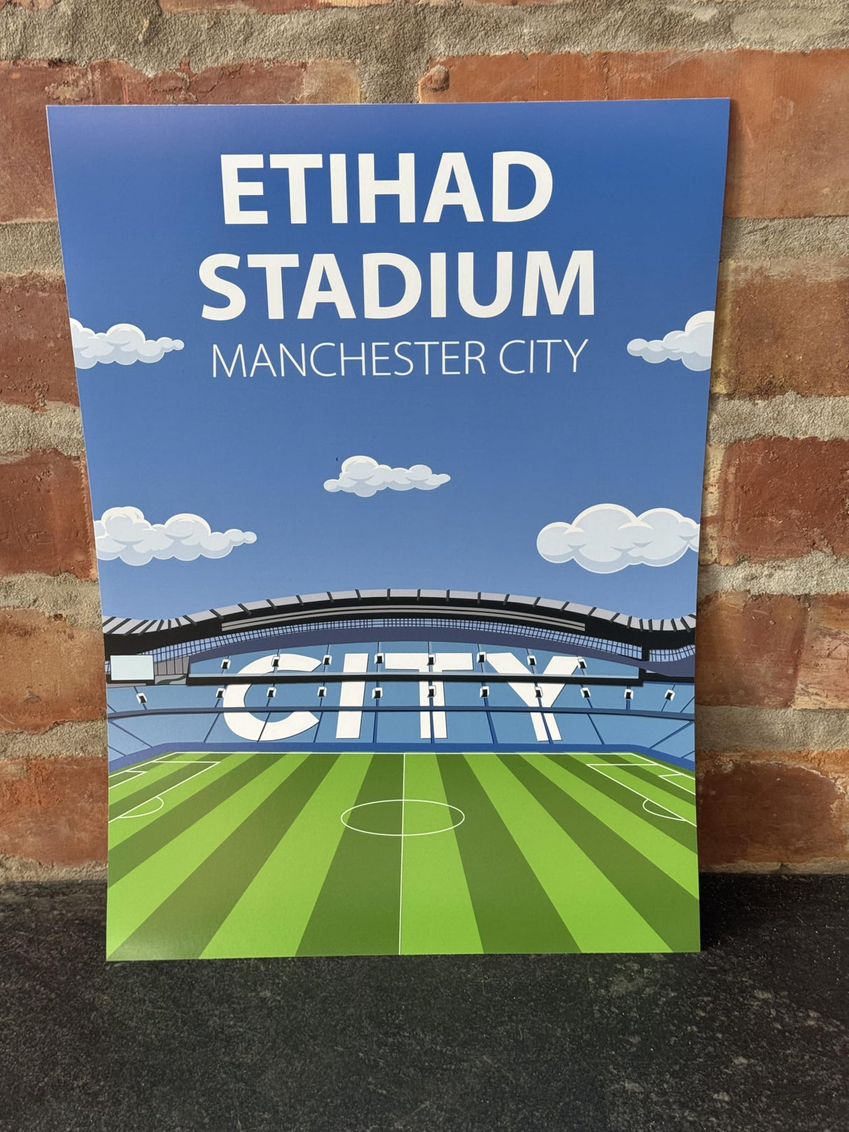Etihad Stadium Poster, Manchester City FC Wall Art, Framed or Print Only