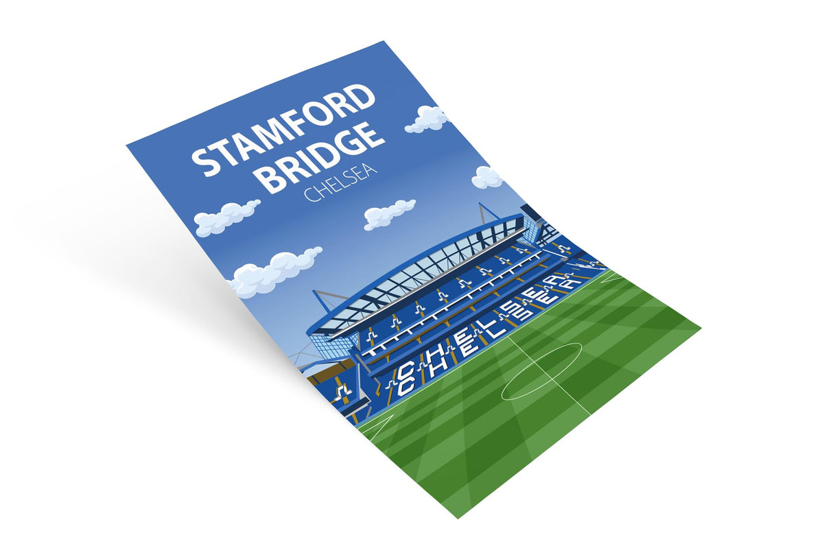 Stamford Bridge Stadium Poster, Chelsea FC Wall Art, Framed or Print Only