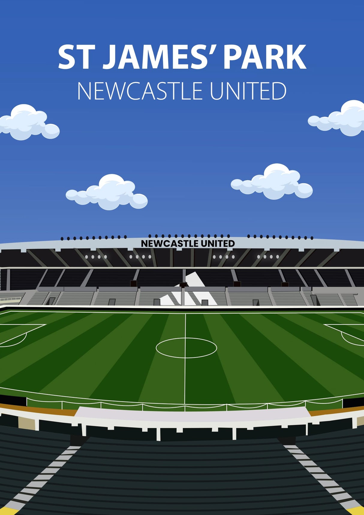 St James' Park Stadium Poster, Newcastle United FC Wall Art, Framed or Print Only