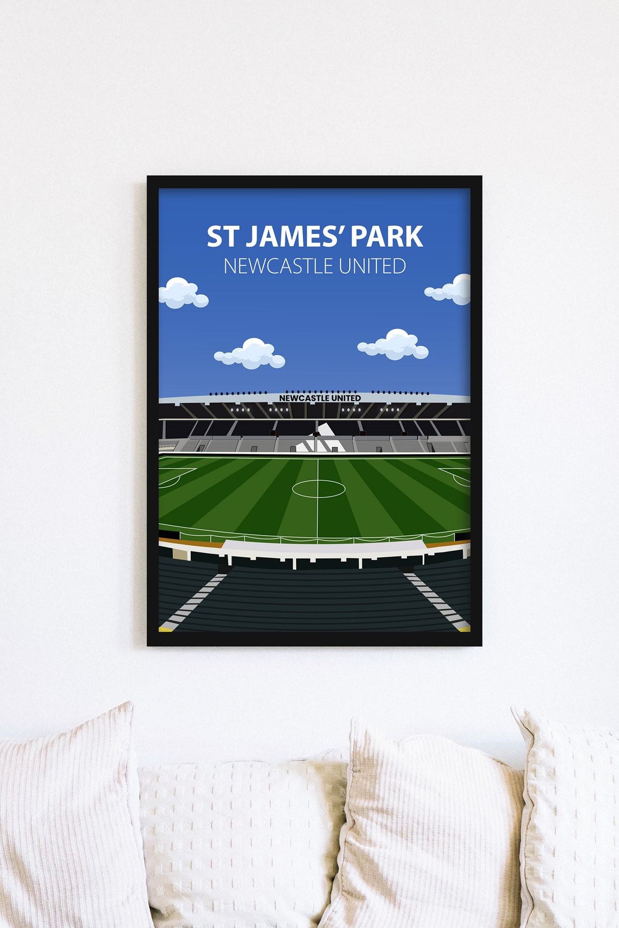 St James' Park Stadium Poster, Newcastle United FC Wall Art, Framed or Print Only