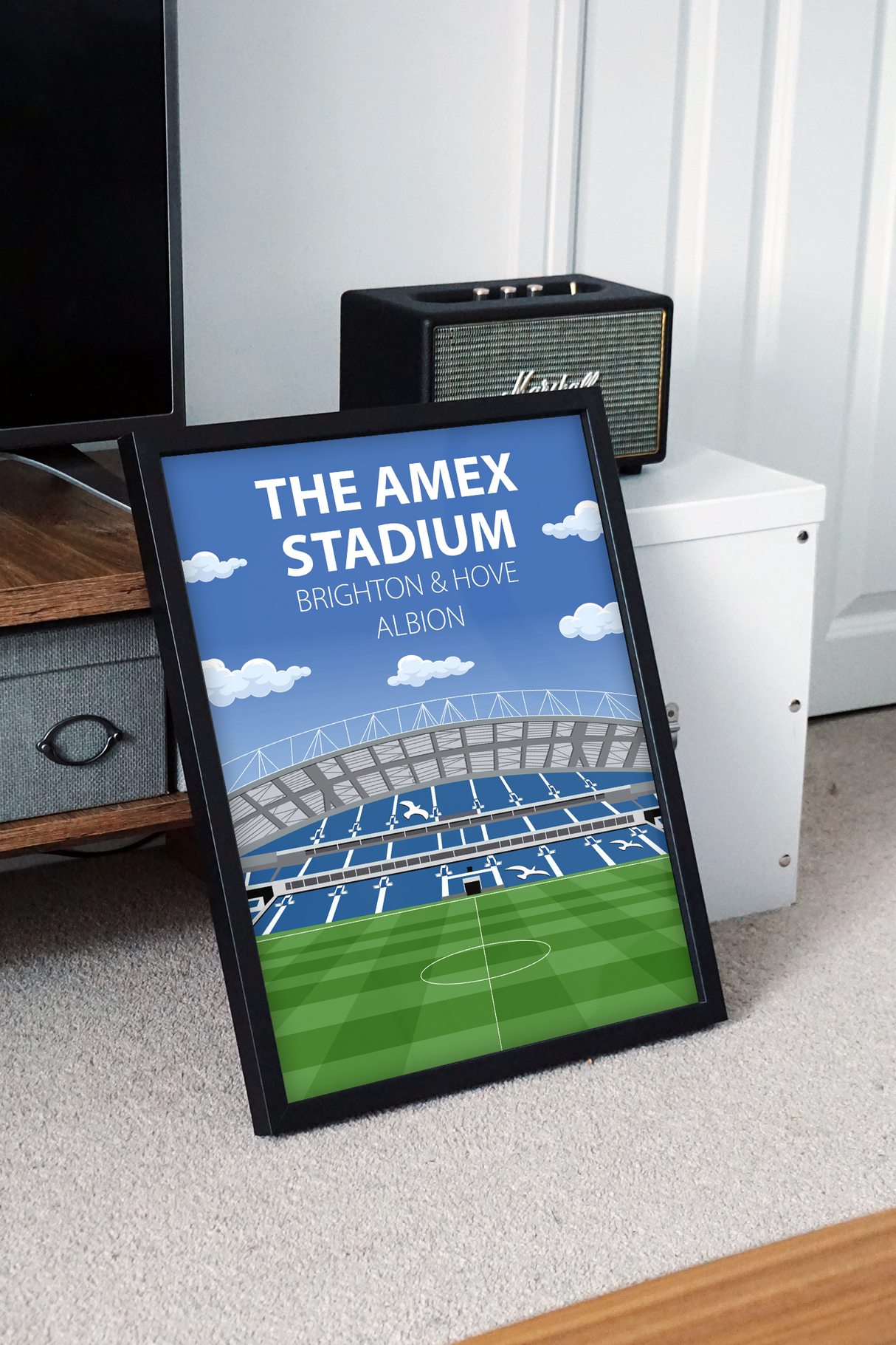 Amex Stadium Poster, Brighton & Hove Albion FC Wall Art, Framed or Print Only