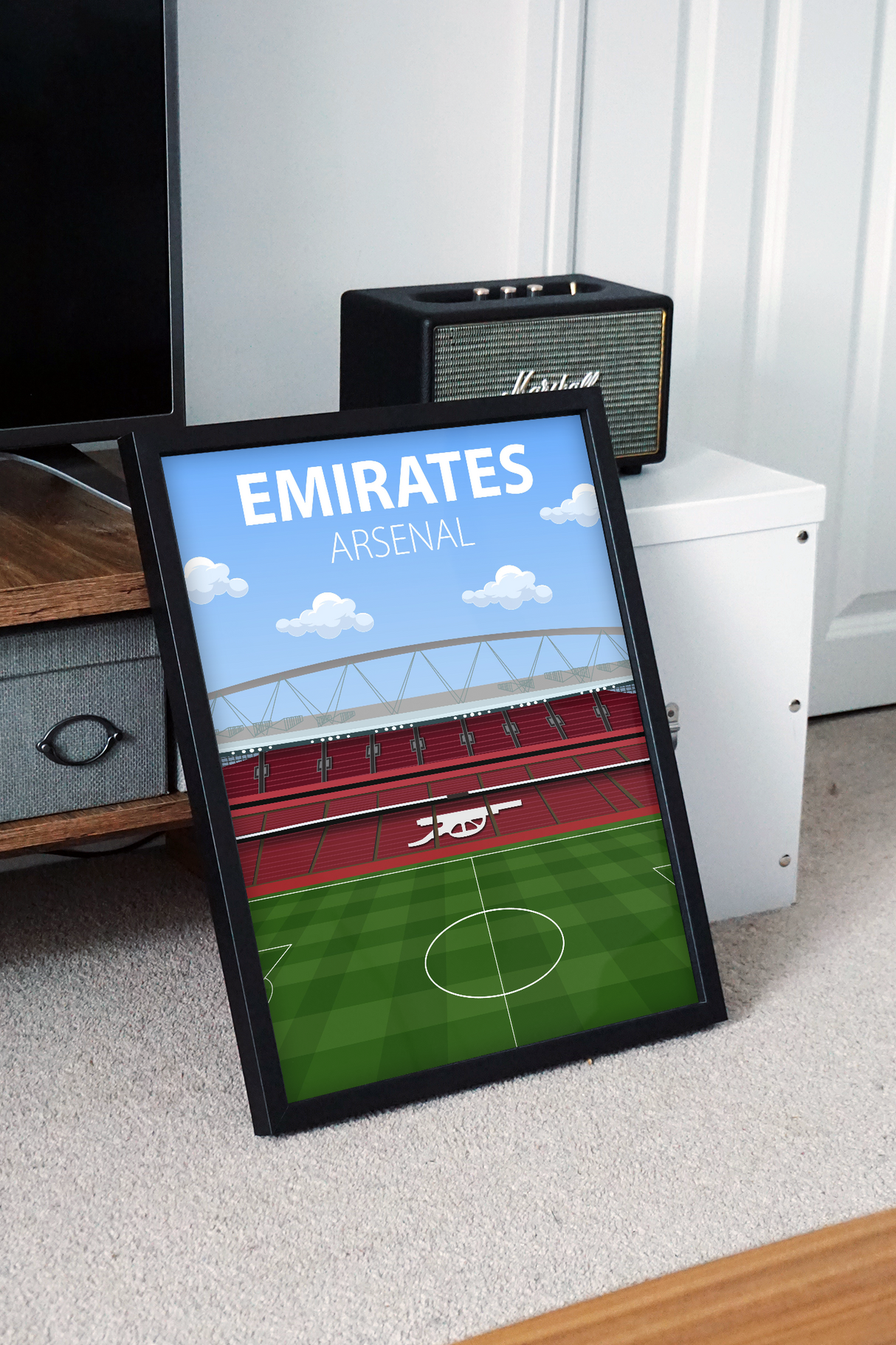Emirates Stadium Poster, Arsenal FC Wall Art, Choose Framed or Print Only
