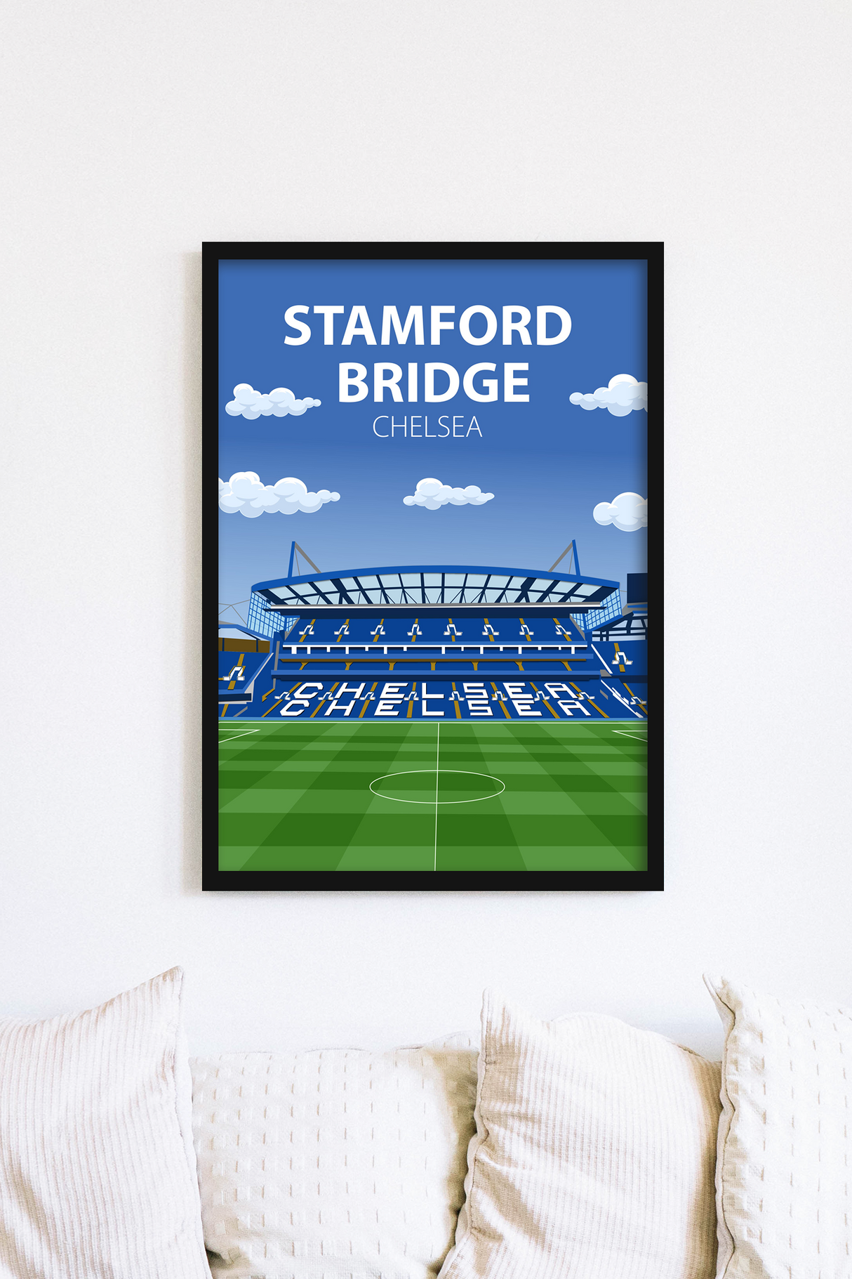 Stamford Bridge Stadium Poster, Chelsea FC Wall Art, Framed or Print Only