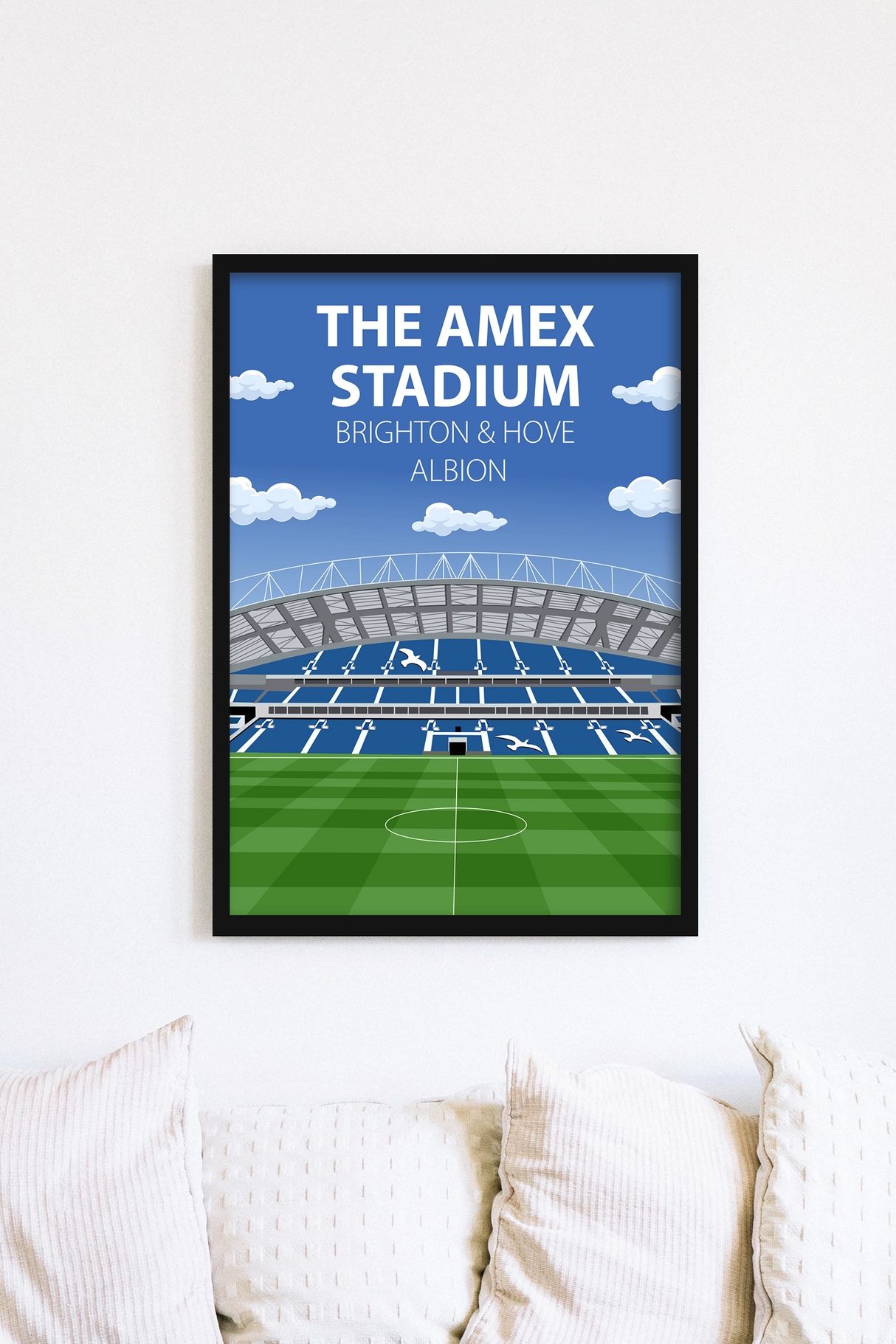 Amex Stadium Poster, Brighton & Hove Albion FC Wall Art, Framed or Print Only