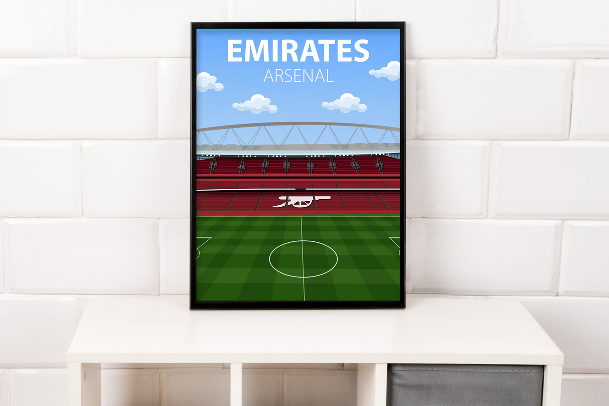 Emirates Stadium Poster, Arsenal FC Wall Art, Choose Framed or Print Only