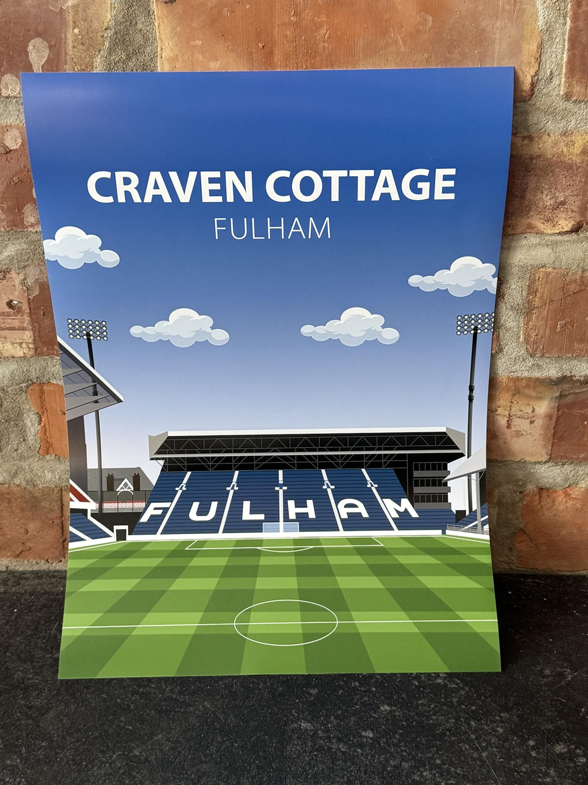 Craven Cottage Stadium Poster, Fulham FC Wall Art, Framed or Print Only