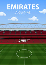 Emirates Stadium Poster, Arsenal FC Wall Art, Choose Framed or Print Only