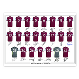 Aston Villa FC Signed 2025-26 Signed Team Poster, Autographed By Full Squad, Choose Framed or Print Only