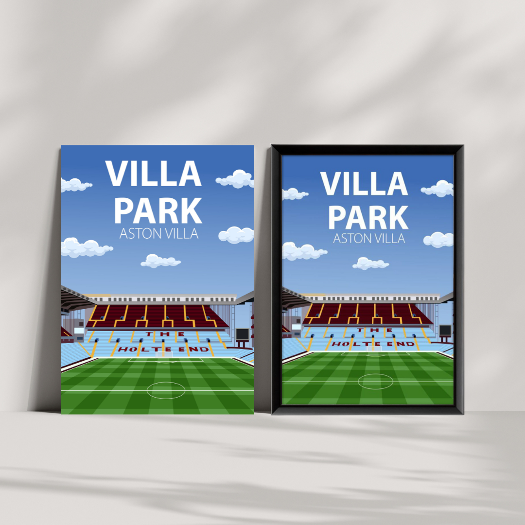 Villa Park Stadium Poster, Aston Villa FC Wall Art, Framed or Print Only