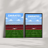 Emirates Stadium Poster, Arsenal FC Wall Art, Choose Framed or Print Only
