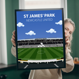 St James' Park Stadium Poster, Newcastle United FC Wall Art, Framed or Print Only