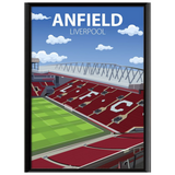 Anfield Stadium Poster, Liverpool FC Wall Art, Framed or Print Only