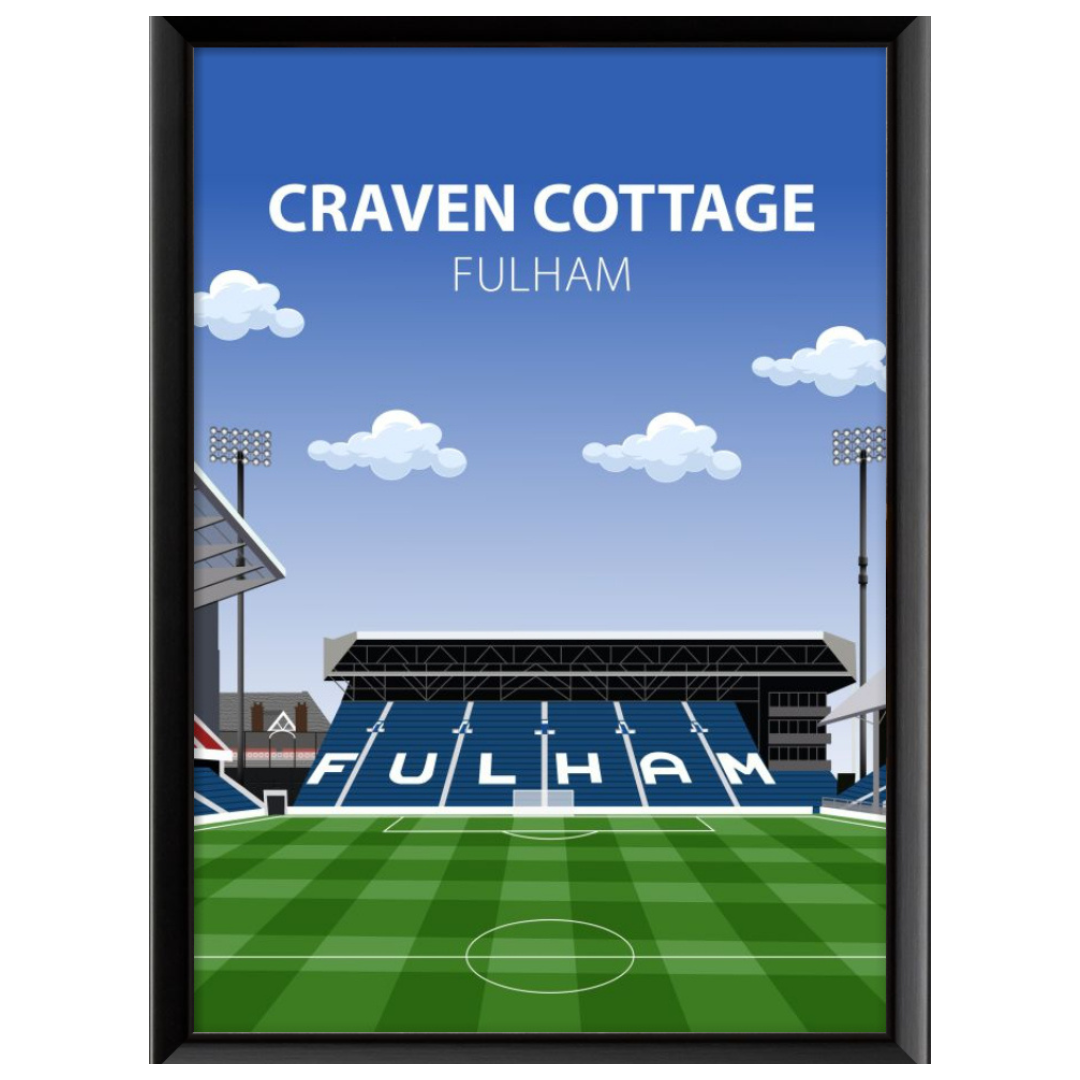 Craven Cottage Stadium Poster, Fulham FC Wall Art, Framed or Print Only