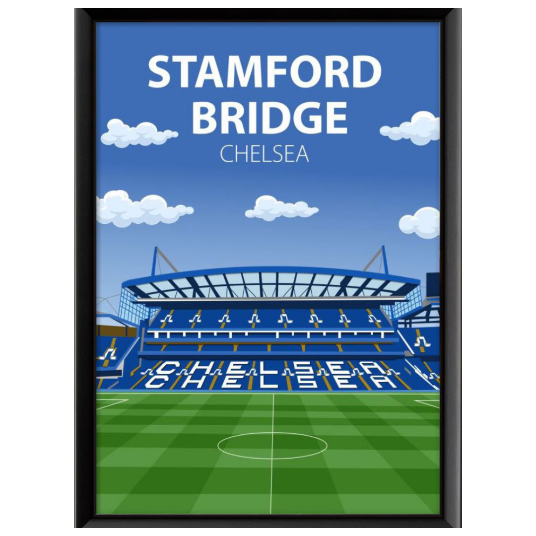 Stamford Bridge Stadium Poster, Chelsea FC Wall Art, Framed or Print Only