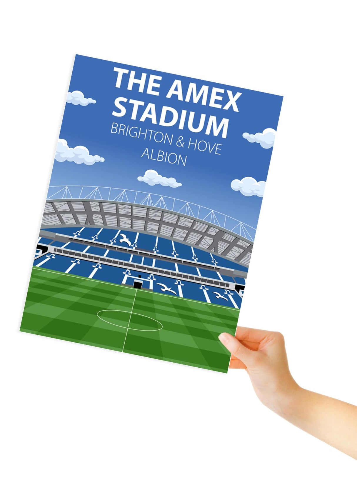 Amex Stadium Poster, Brighton & Hove Albion FC Wall Art, Framed or Print Only