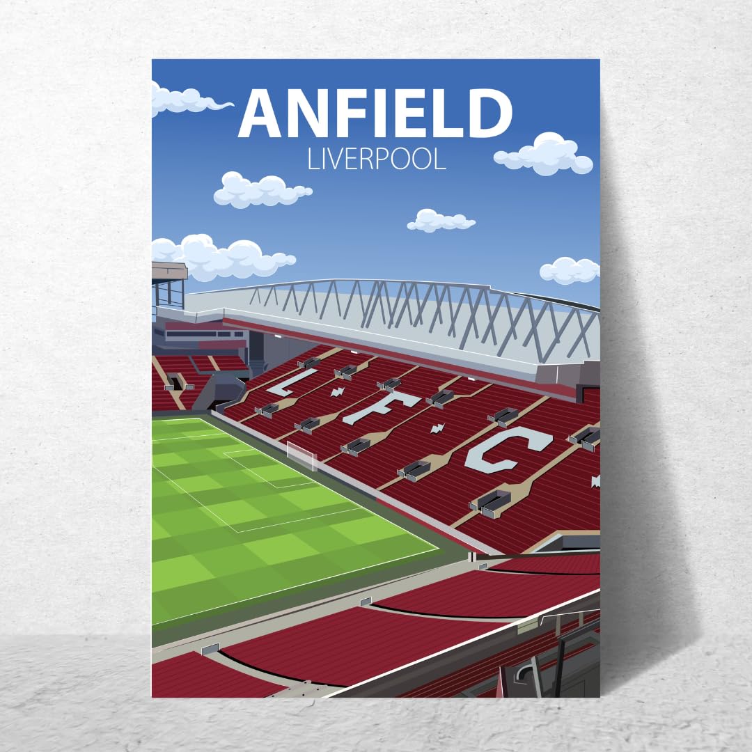 Anfield Stadium Poster, Liverpool FC Wall Art, Framed or Print Only