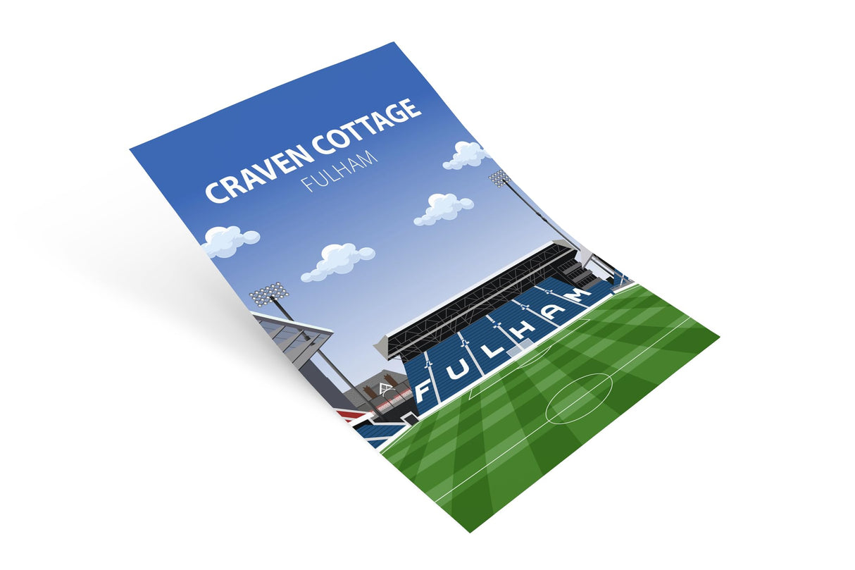 Craven Cottage Stadium Poster, Fulham FC Wall Art, Framed or Print Only