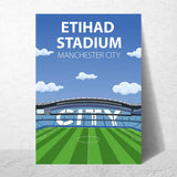 Etihad Stadium Poster, Manchester City FC Wall Art, Framed or Print Only