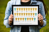 Wolverhampton Wanderers FC Signed 2024-25 Team Poster Print Autographed By Full Squad, Wolverhampton Wanderers Gifts
