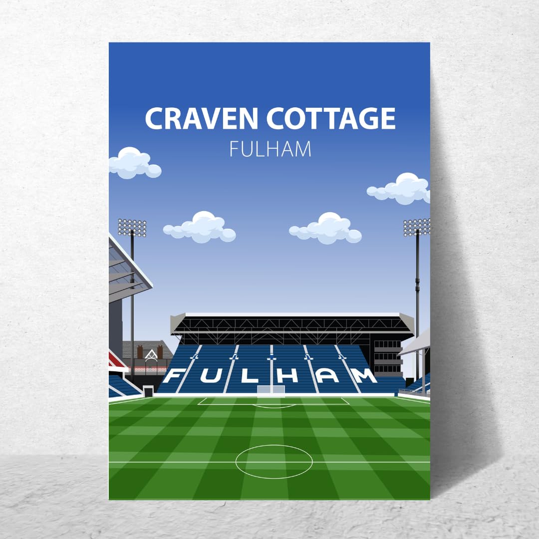 Craven Cottage Stadium Poster, Fulham FC Wall Art, Framed or Print Only