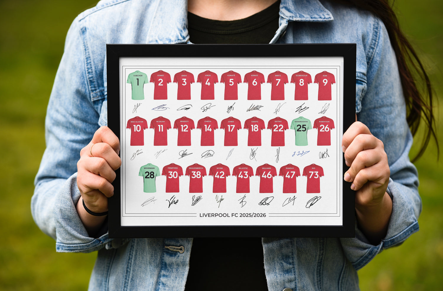 Liverpool FC Signed 2025-26 Signed Team Poster, Autographed By Full Squad, Choose Framed or Print Only