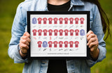Manchester United FC Signed 2024-25 Team Poster Print Autographed By Full Squad, Manchester Utd Gifts