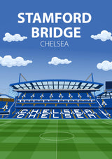 Stamford Bridge Stadium Poster, Chelsea FC Wall Art, Framed or Print Only