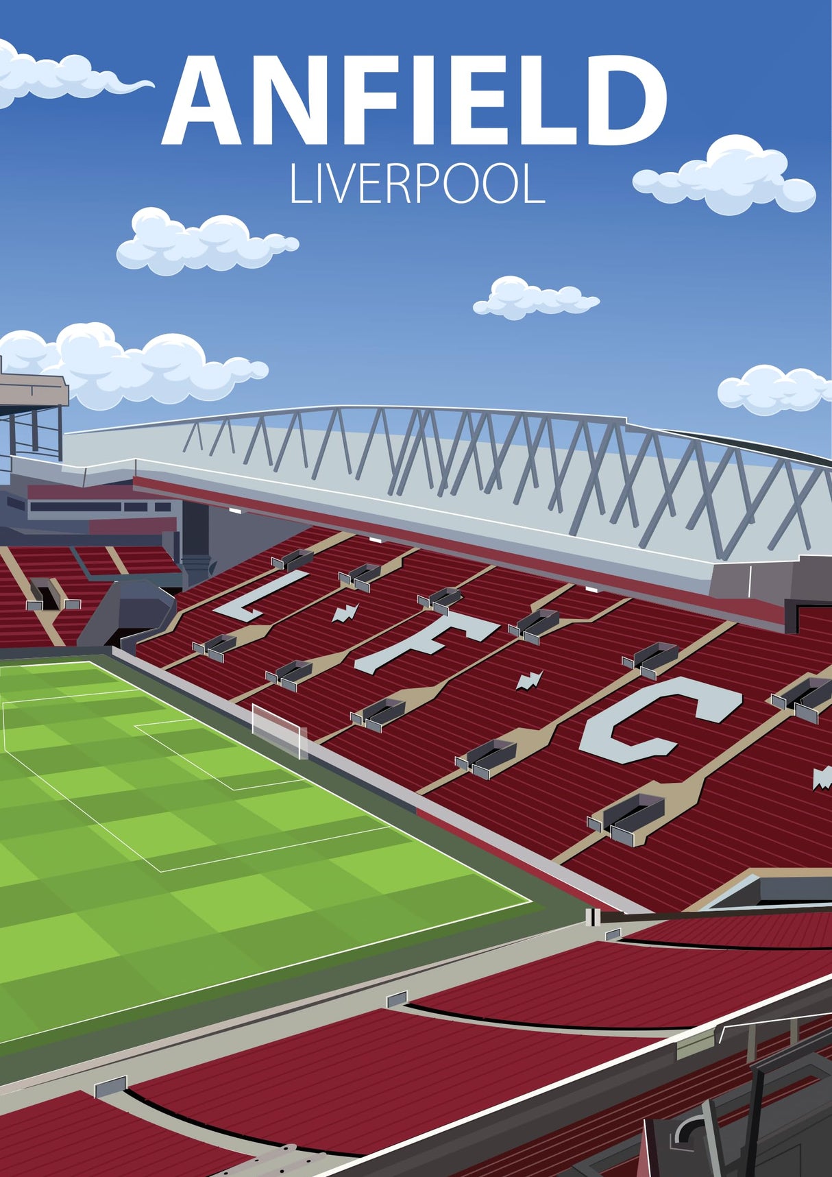 Anfield Stadium Poster, Liverpool FC Wall Art, Framed or Print Only