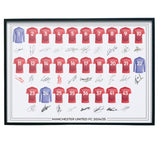 Manchester United FC Signed 2024-25 Team Poster Print Autographed By Full Squad, Manchester Utd Gifts