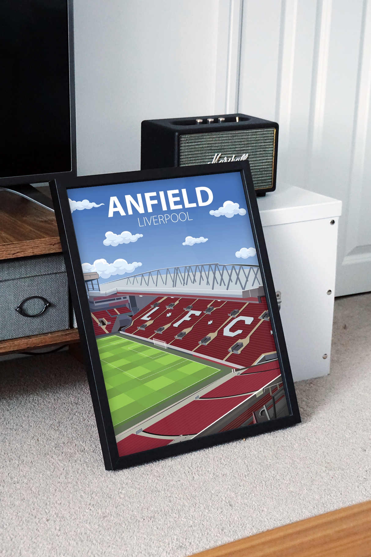 Anfield Stadium Poster, Liverpool FC Wall Art, Framed or Print Only