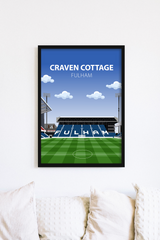 Craven Cottage Stadium Poster, Fulham FC Wall Art, Framed or Print Only