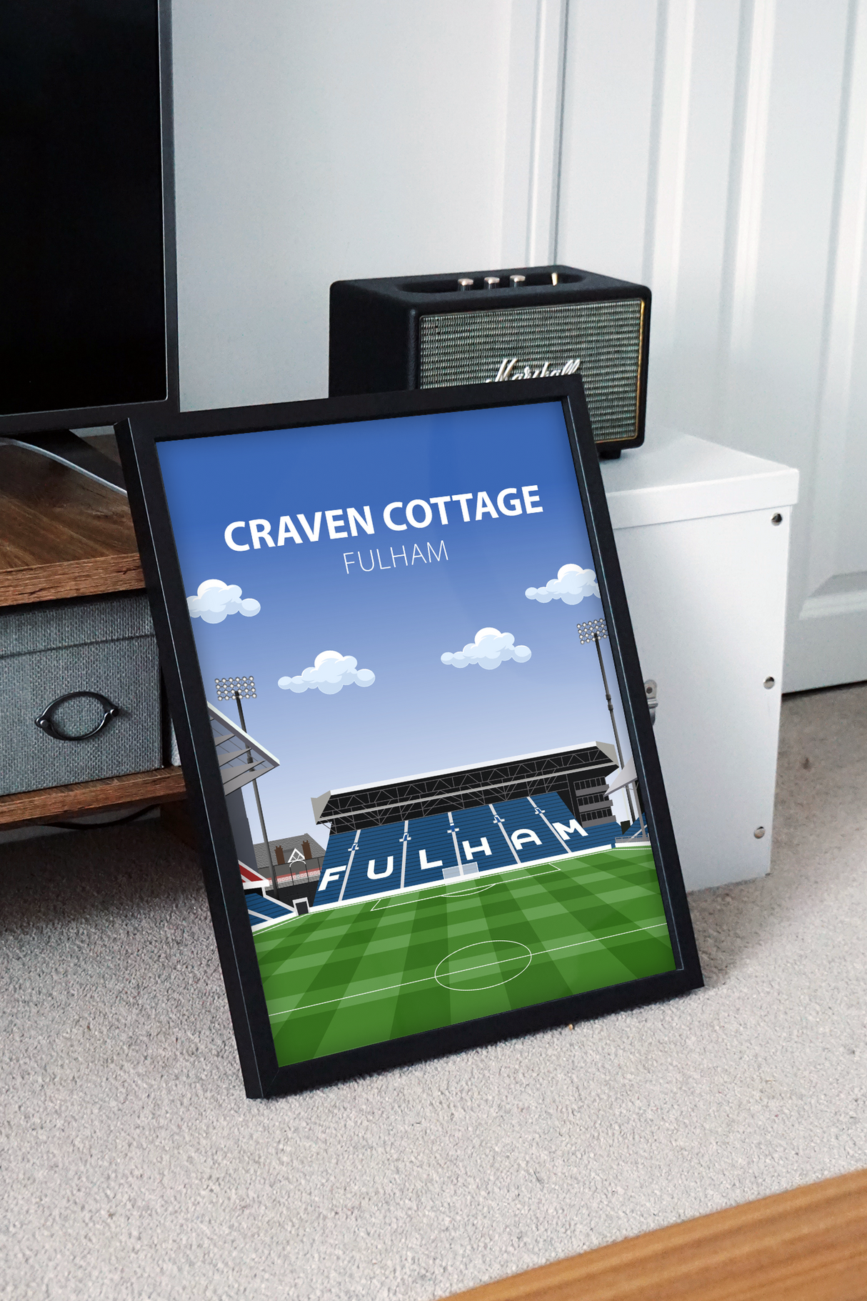 Craven Cottage Stadium Poster, Fulham FC Wall Art, Framed or Print Only